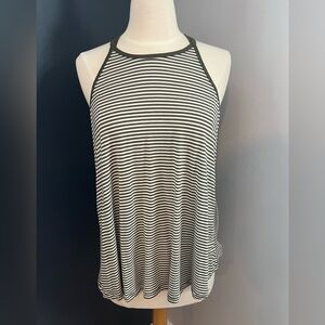 Poof! Black and White Striped Tank Top